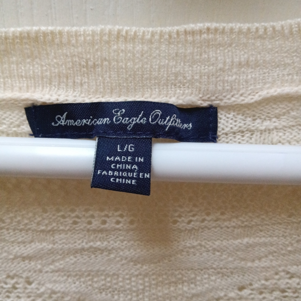 American Eagle Outfitters Cream Cardigan Sweater, Large, New, AE - Picture 3 of 6